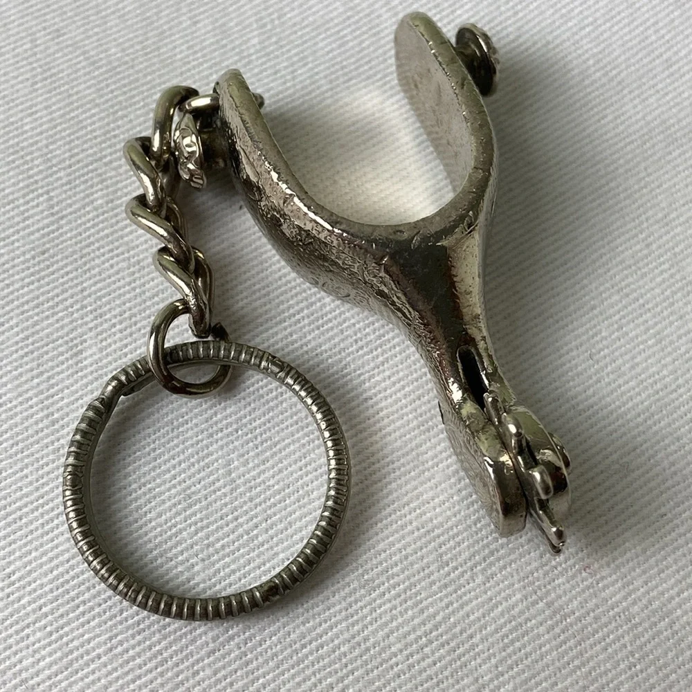 Vintage Western Spur Keychain Concho Style Silver look Yellowstone Aspen feels